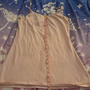 Ambiance Apparel Light Pink Adjustable Strap Camisole 95% Cotton Size L Tank Top